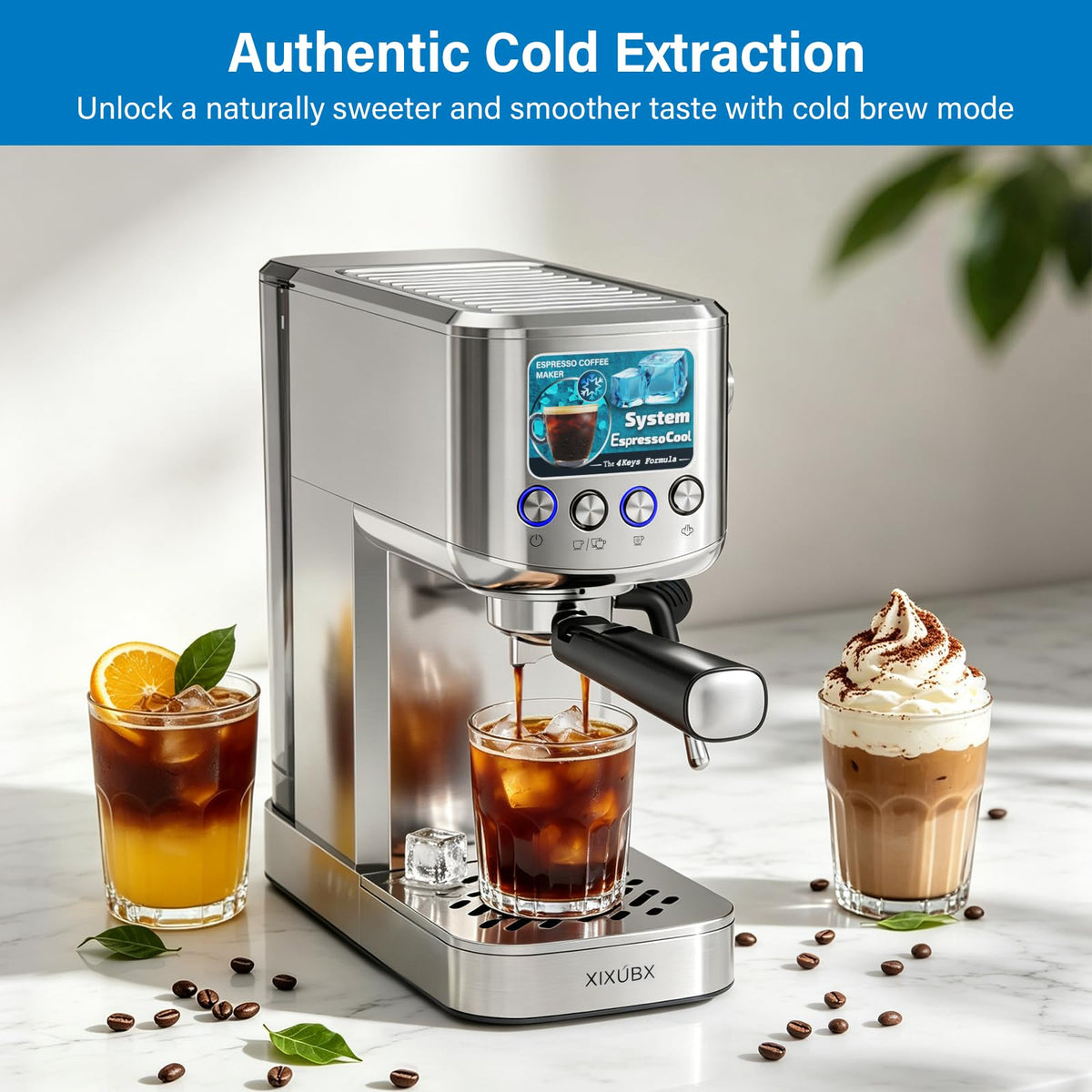 Cold Brew Espresso Machine with Milk Frother D1682