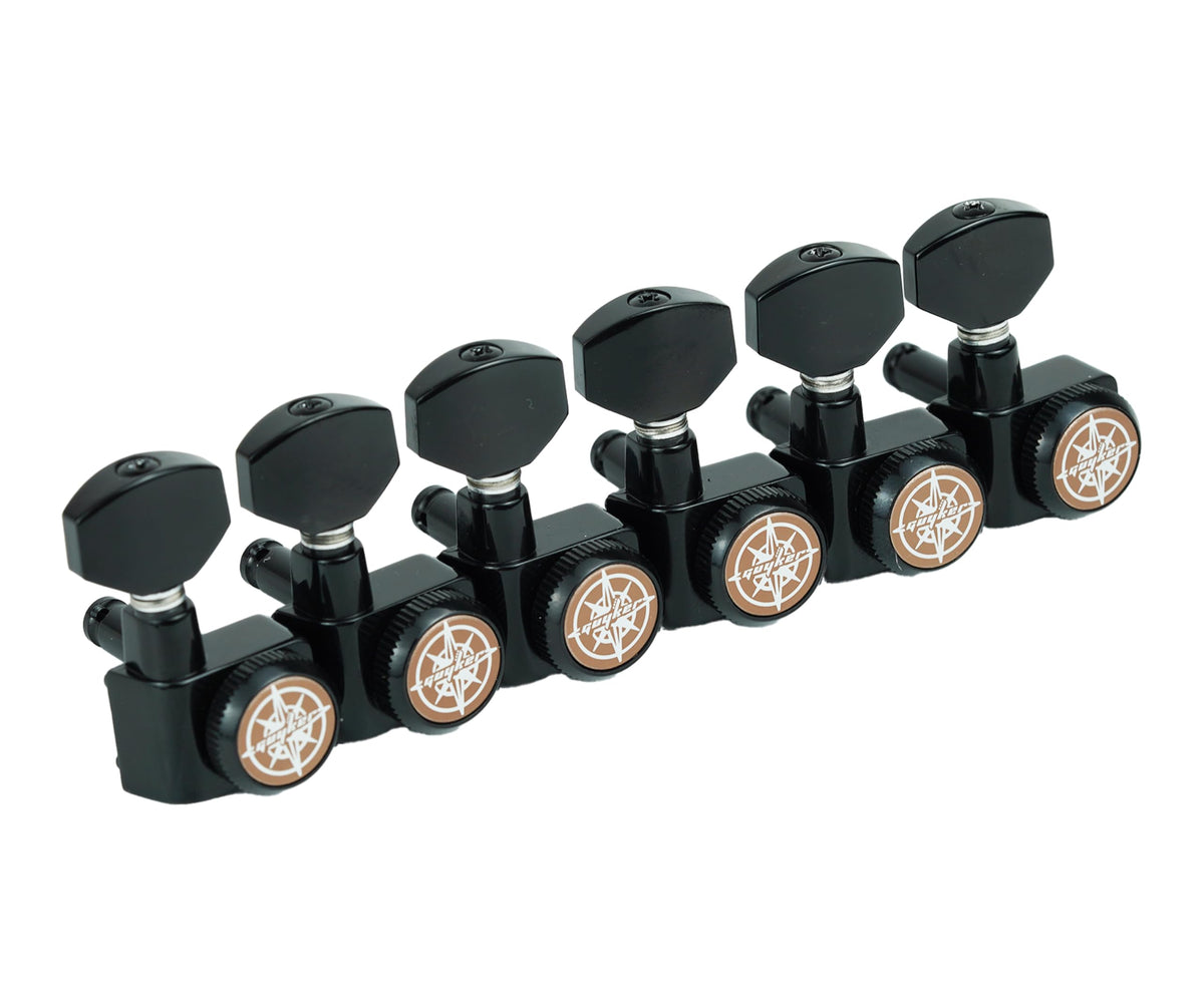 6 In-line Locking Guitar Tuners Black D583890