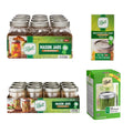 Glass Mason Jars, Pint Size 16 Ounce, Wide Mouth and Regular Mouth with Lids & Bands F22934