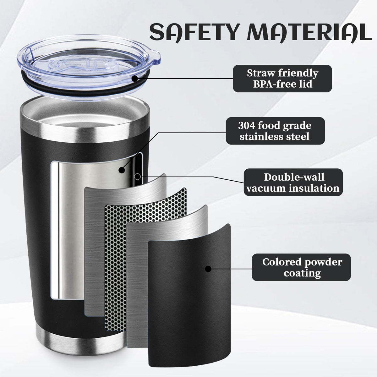 20oz Insulated Tumbler with Lid Straw I86755