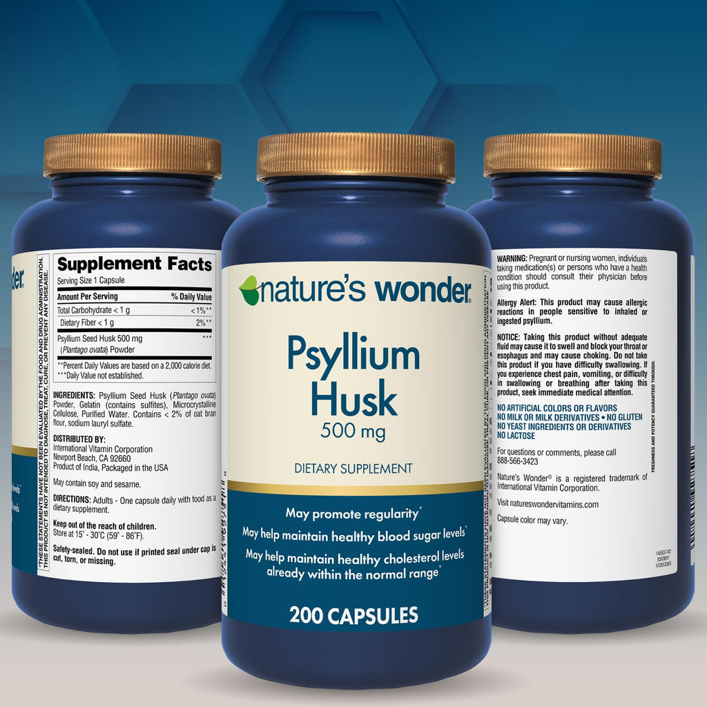 Psyllium Husk 500 mg Capsules 200 Count C545187