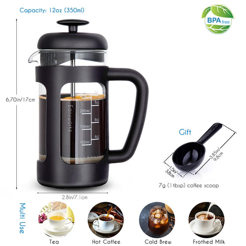 12 oz Stainless Steel French Press and Creamer Set S699