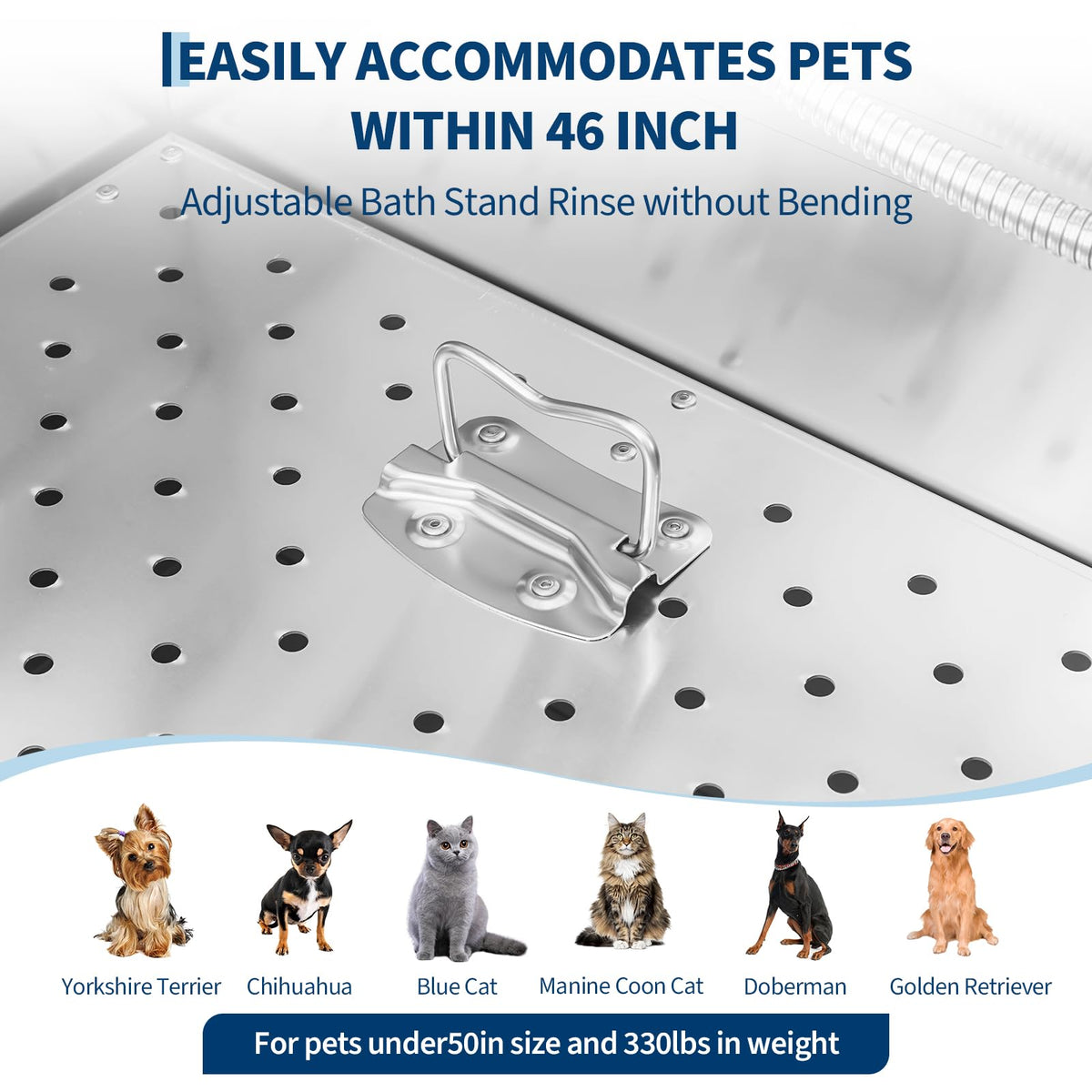 46 Inch Dog Washing Station with Walk-in Stair B593
