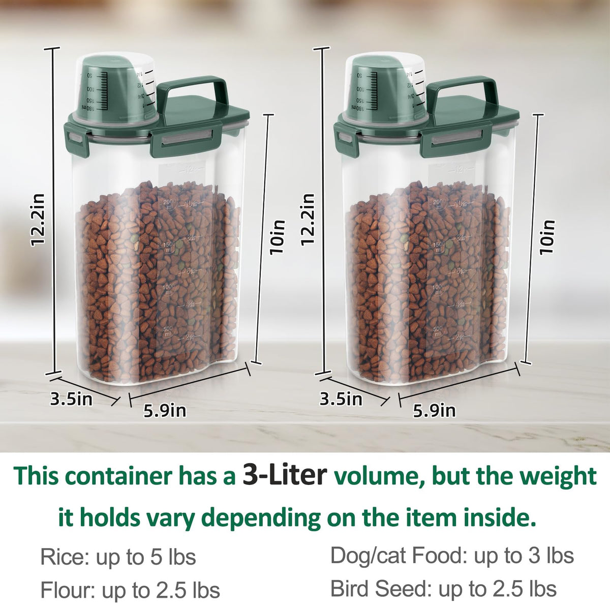 2 Pack 3 Lbs Pet Food Storage Containers S966767