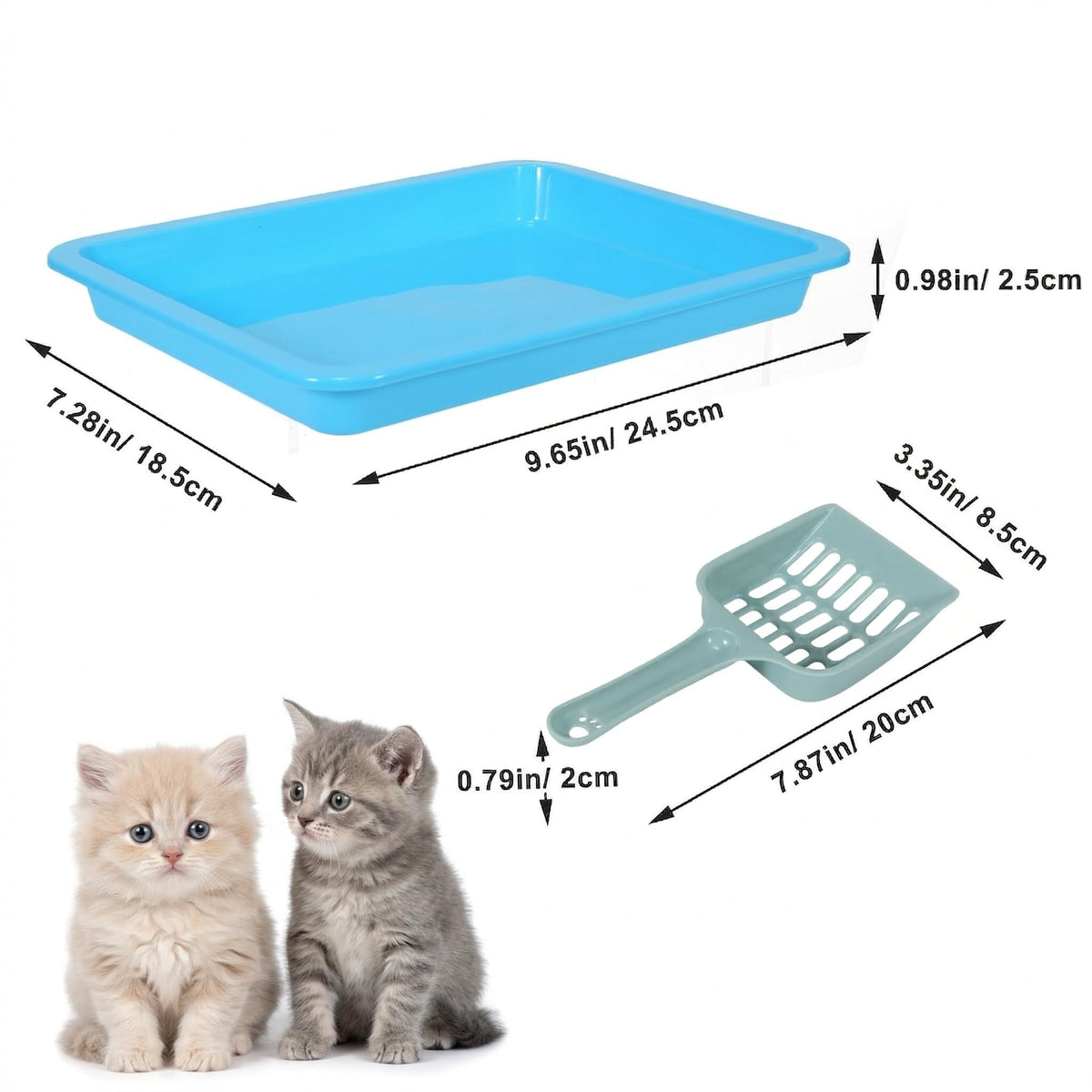 6 Pcs Low Entry Portable Litter Box with Scooper U1559