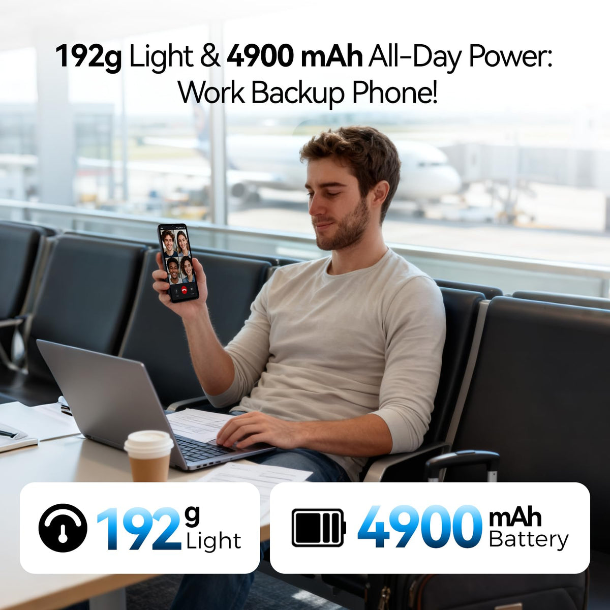 Ultra-Light 6.75" Big Screen 4G+64GB 13MP Dual Camera 4900mAh Android 14 Dual SIM Smartphone L302