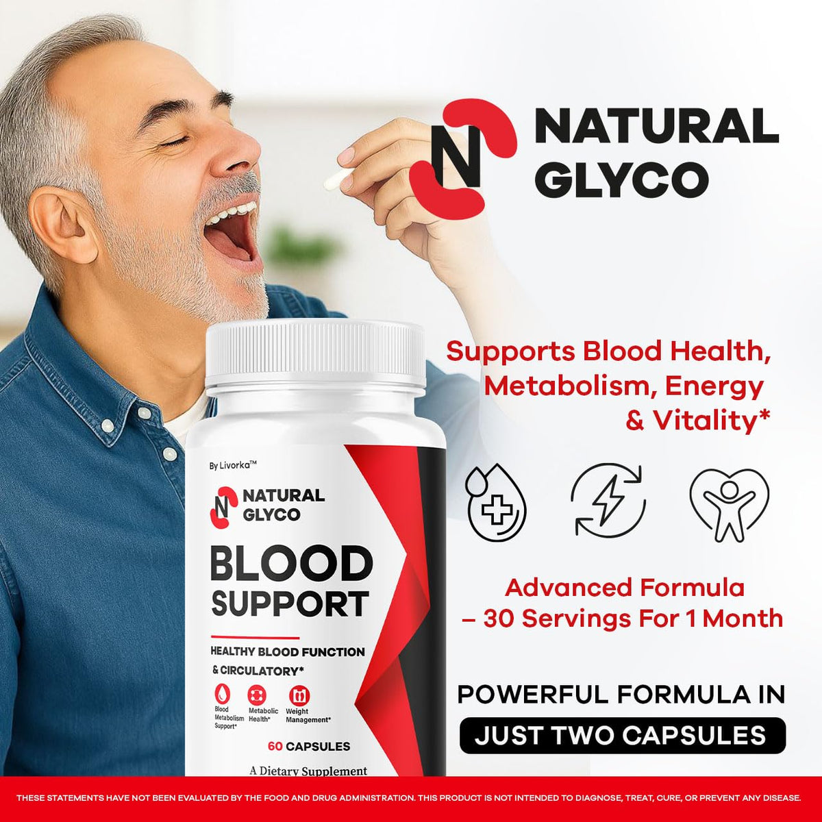 Natural Glycogen Supplement Capsules 180 Capsules O443415