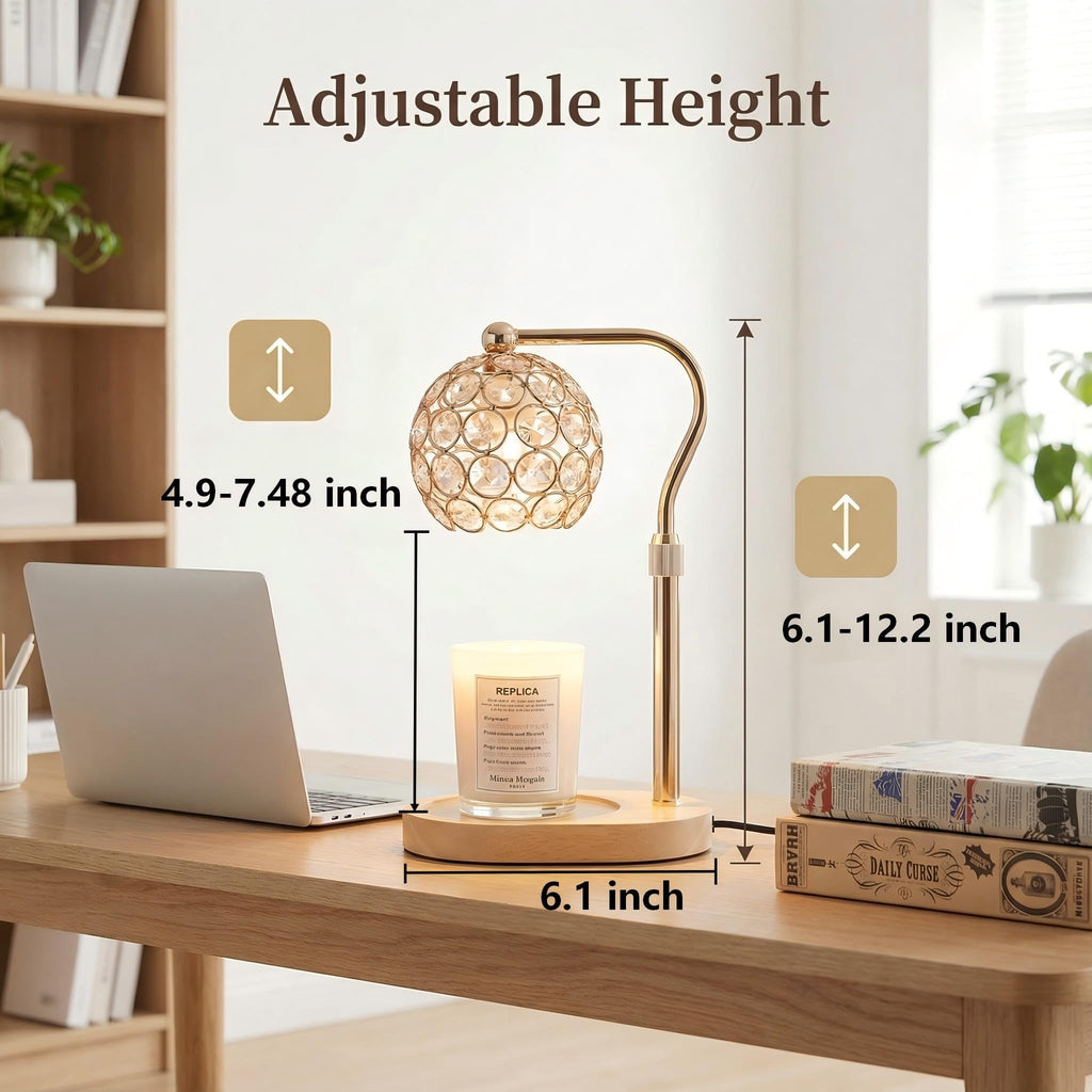 Candle Warmer Lamp with Timer & Dimmer, Adjustable Height F2386