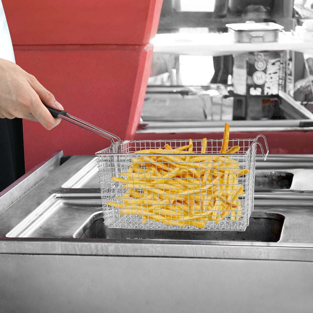 Electric Fryer Basket with Rubber Handle Grip, 2 Pcs J489