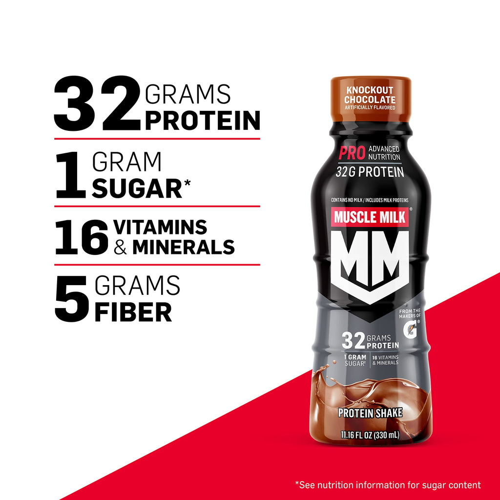 Knockout Chocolate Protein Shake 32g 11.16 Fl Oz (Pack of 12) F25578