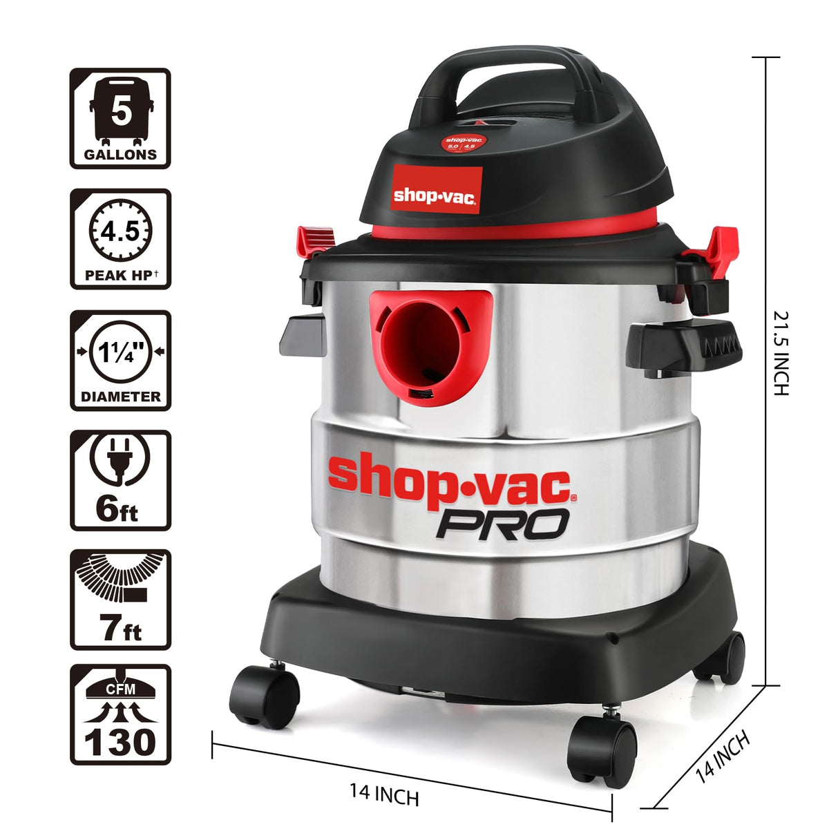 5 Gallon Stainless Wet/Dry Vac Blower R54322
