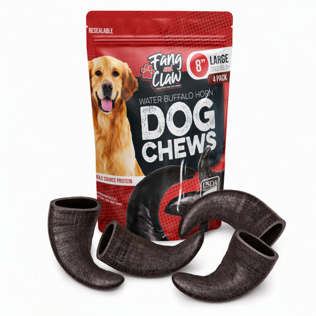 4 Pack Large 8-Inch Dog Horn Chews Z6670