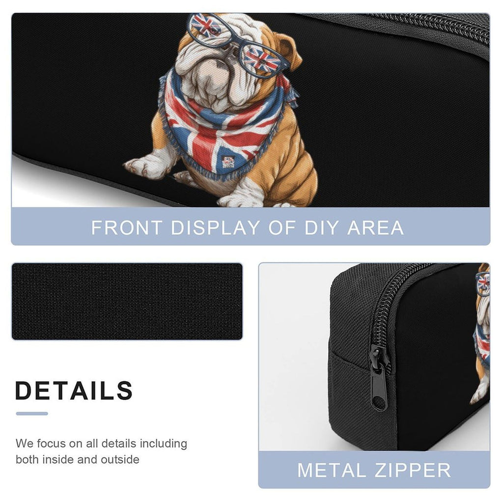 English Bulldog UK Flag Backpack with Lunch Box Pencil Case G906
