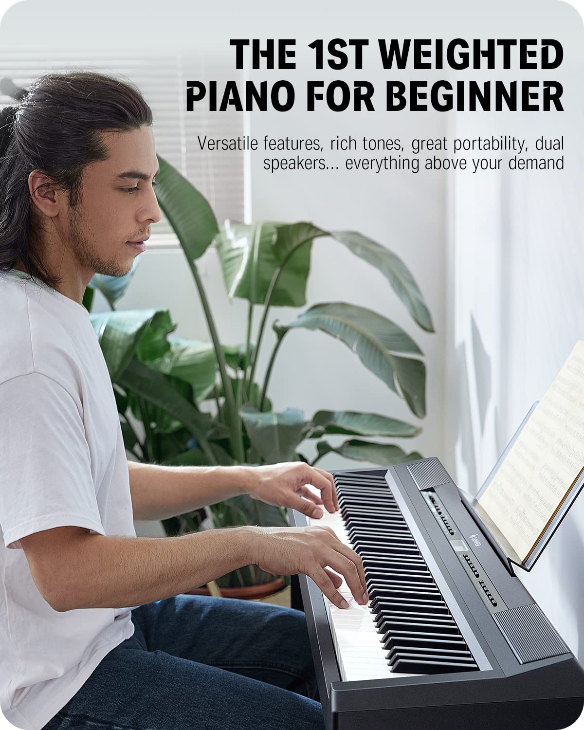 88 Key Weighted Digital Piano with Sustain Pedal X9441