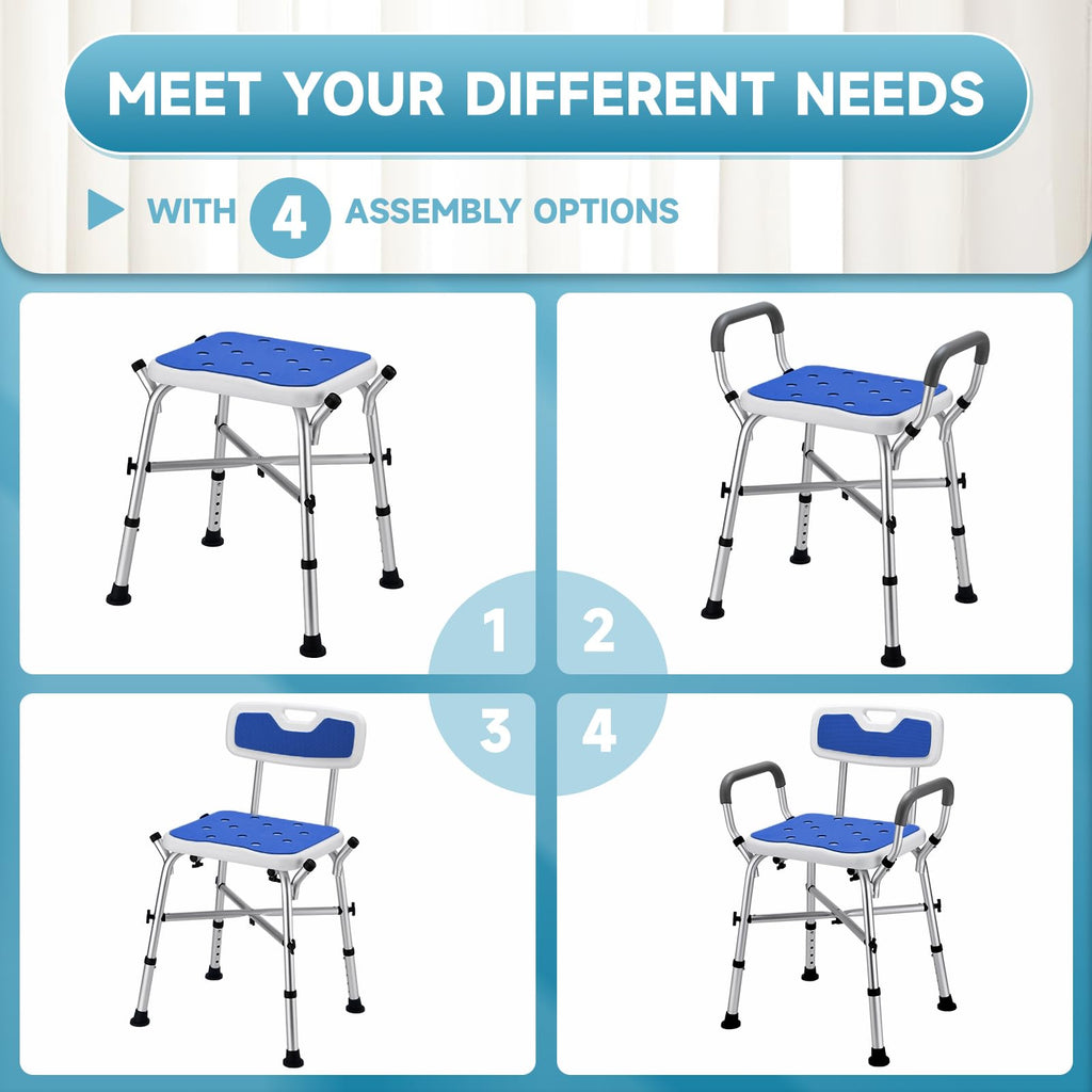 Adjustable Shower Chair with Arms and Back O236251