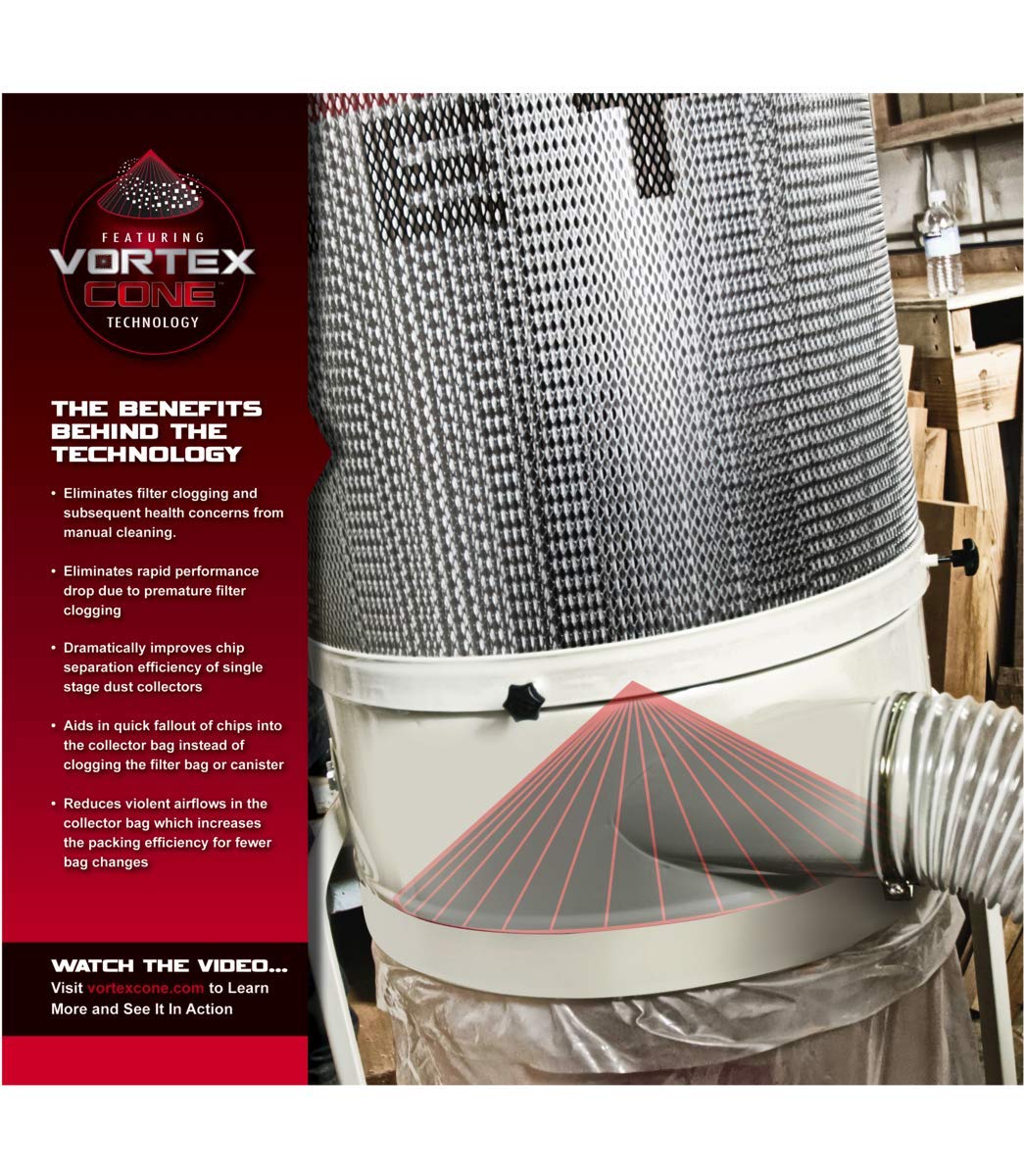 2 HP 230V Dust Collector with 2-Micron Canister Filter A800995