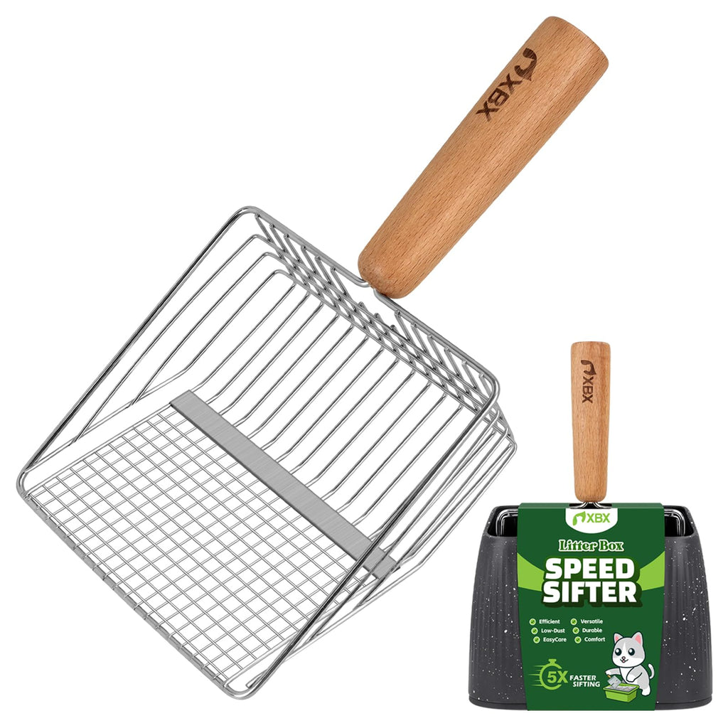 Heavy Duty Stainless Steel Cat Litter Scoop with Holder Y843