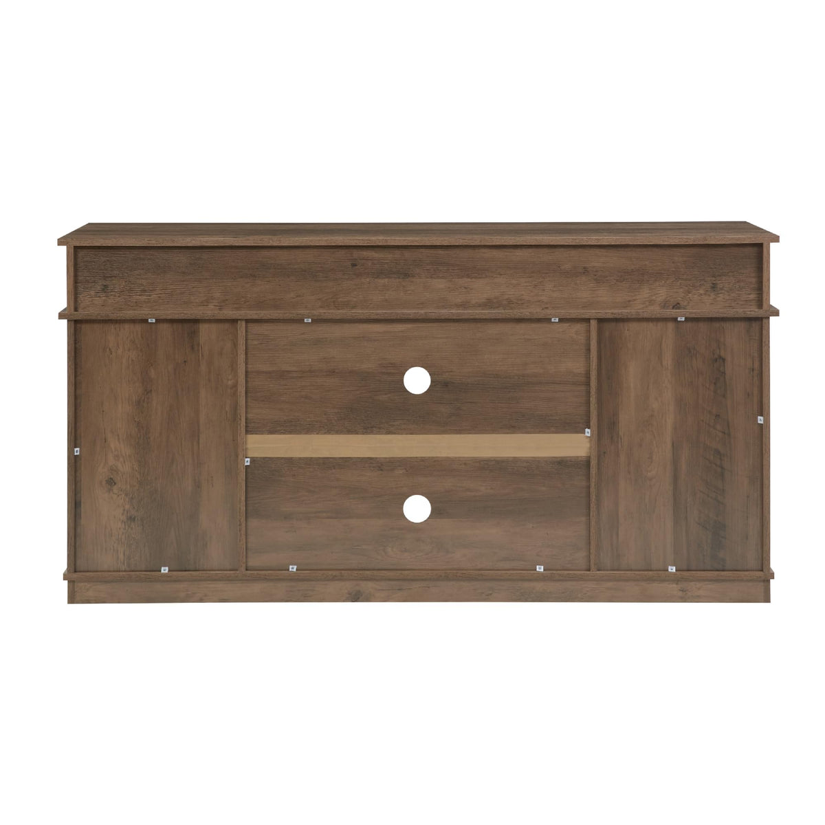 Farmhouse Wood TV Stand with Sliding Barn Doors N147814