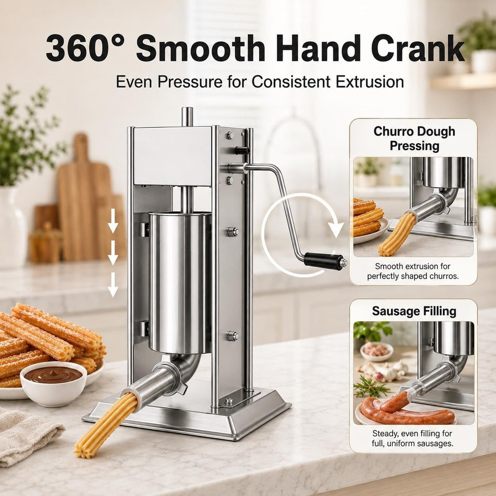 Manual Churro Maker & Sausage Filler, Stainless Steel C761