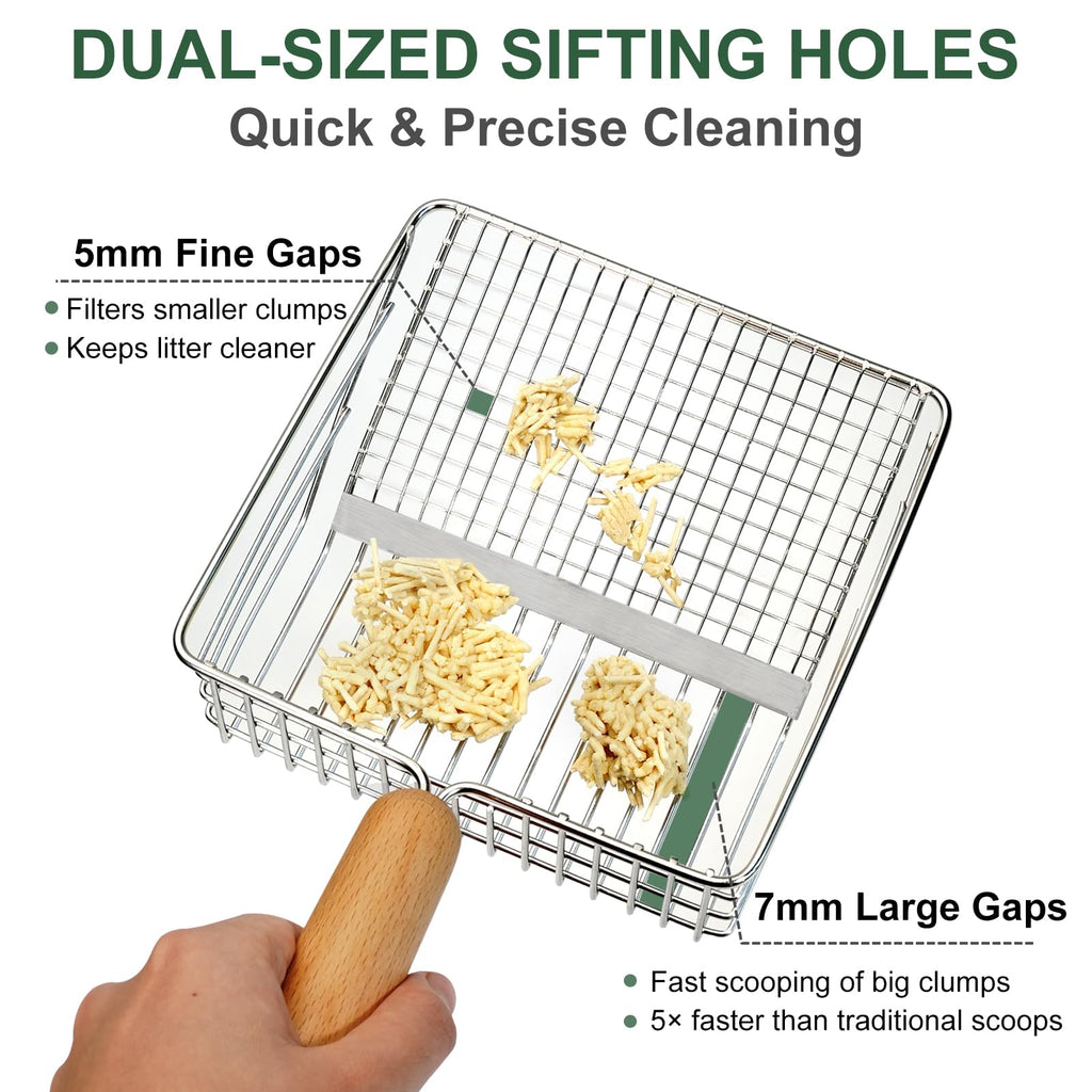 Heavy Duty Stainless Steel Cat Litter Scoop with Holder Y843
