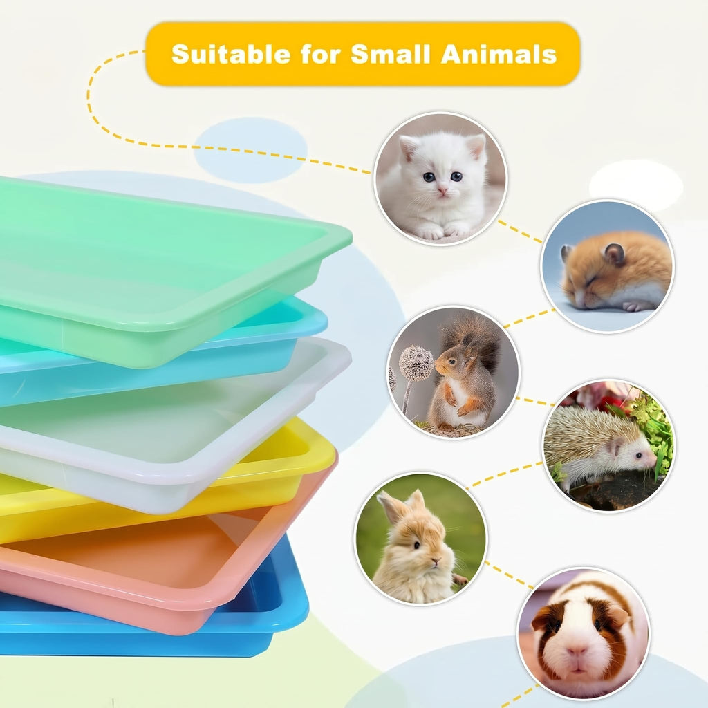 6 Pcs Low Entry Portable Litter Box with Scooper U1559