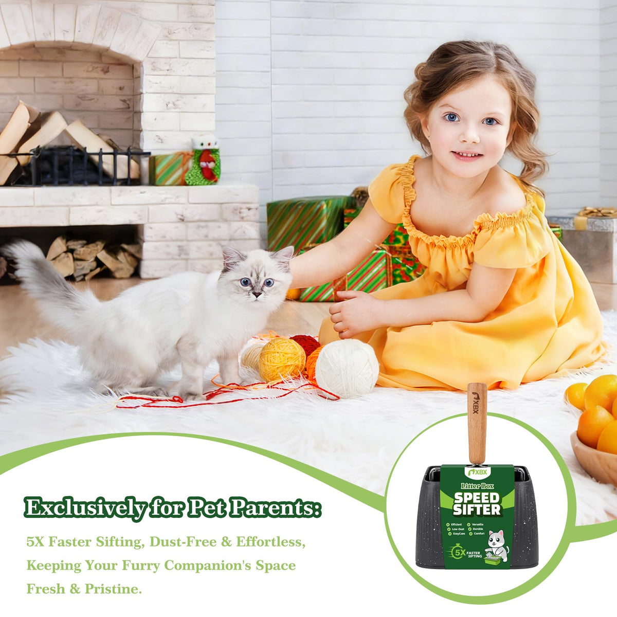 Heavy Duty Stainless Steel Cat Litter Scoop with Holder Y843