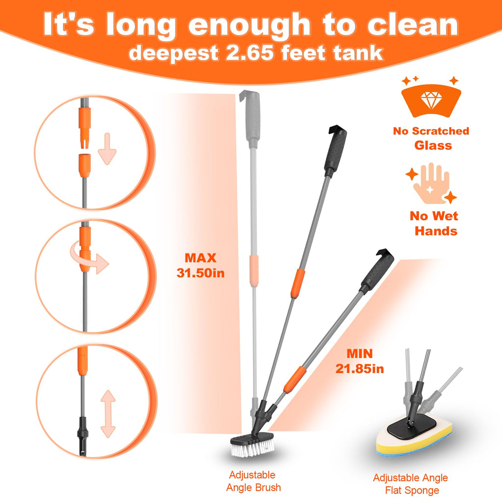 7-in-1 Aquarium Cleaning Tool with Telescopic Handle P648010