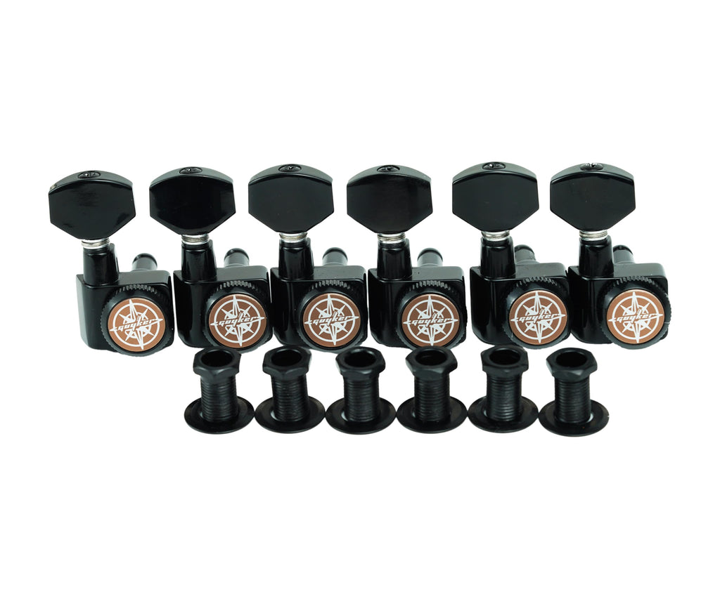 6 In-line Locking Guitar Tuners Black D583890