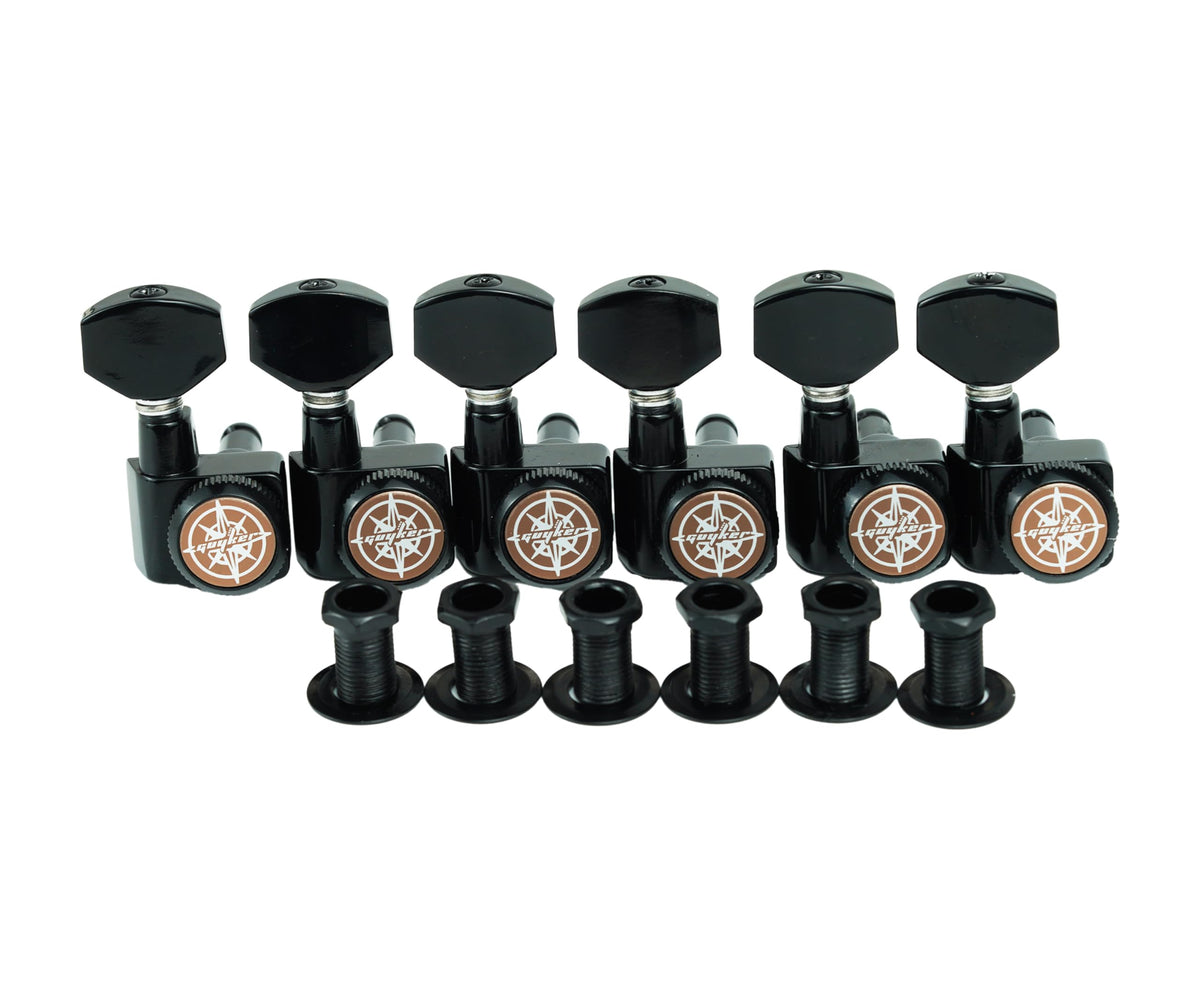 6 In-line Locking Guitar Tuners Black D583890