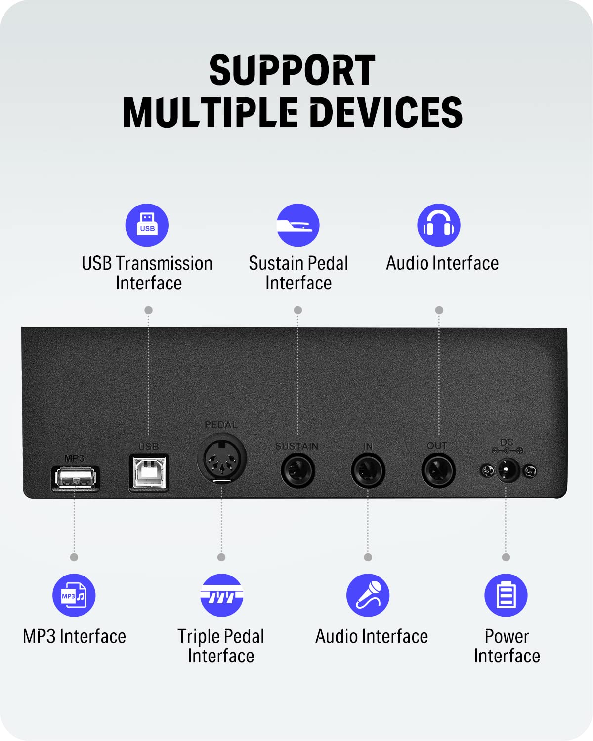 88 Key Weighted Digital Piano with Sustain Pedal X9441