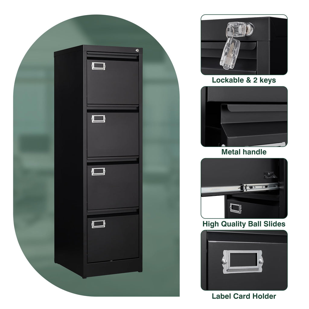 4 Drawer Metal File Cabinet with Lock K6772