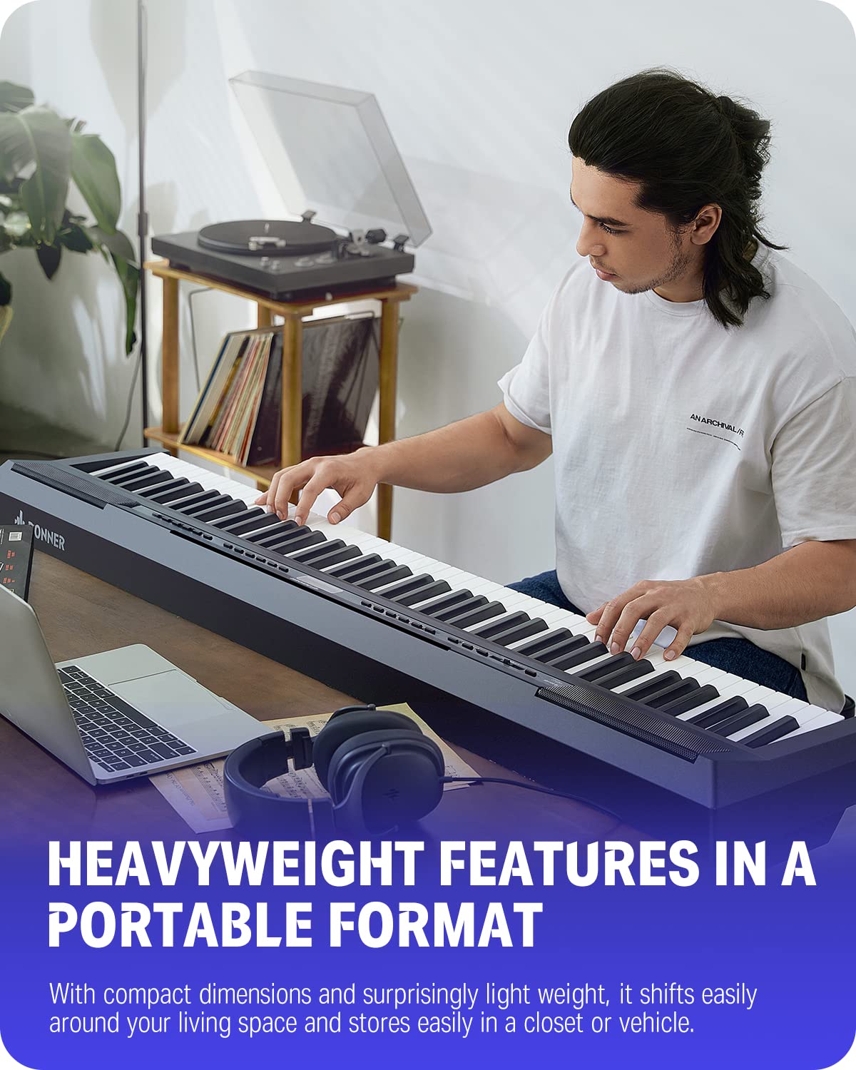 88 Key Weighted Digital Piano with Sustain Pedal X9441