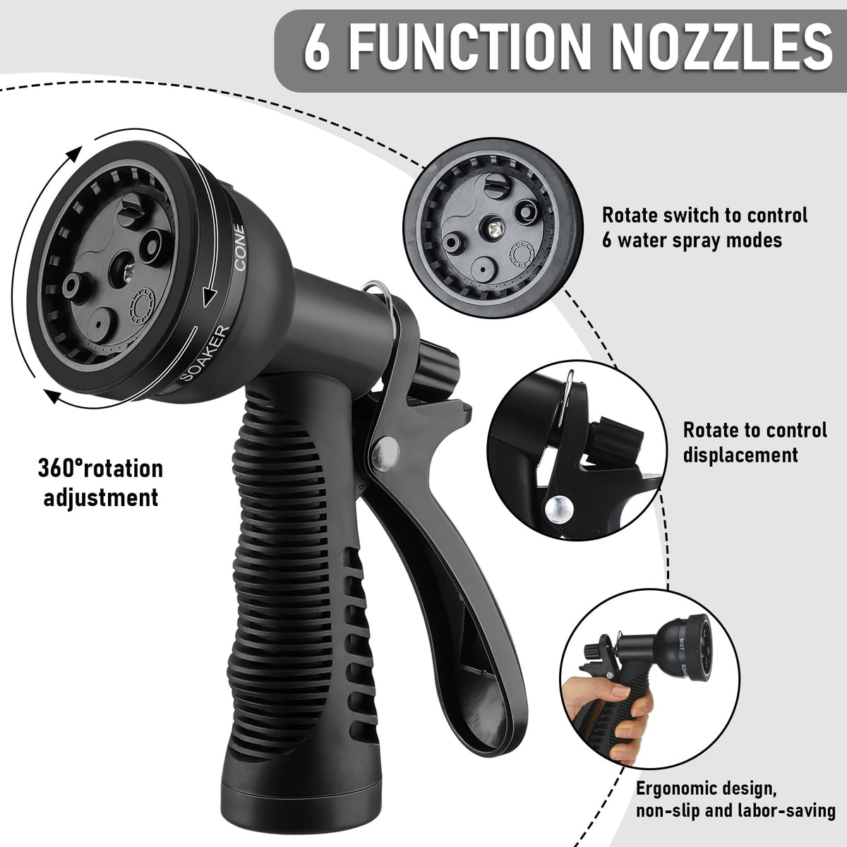 Expandable Coil Garden Hose 100 ft with Spray Nozzle M39082