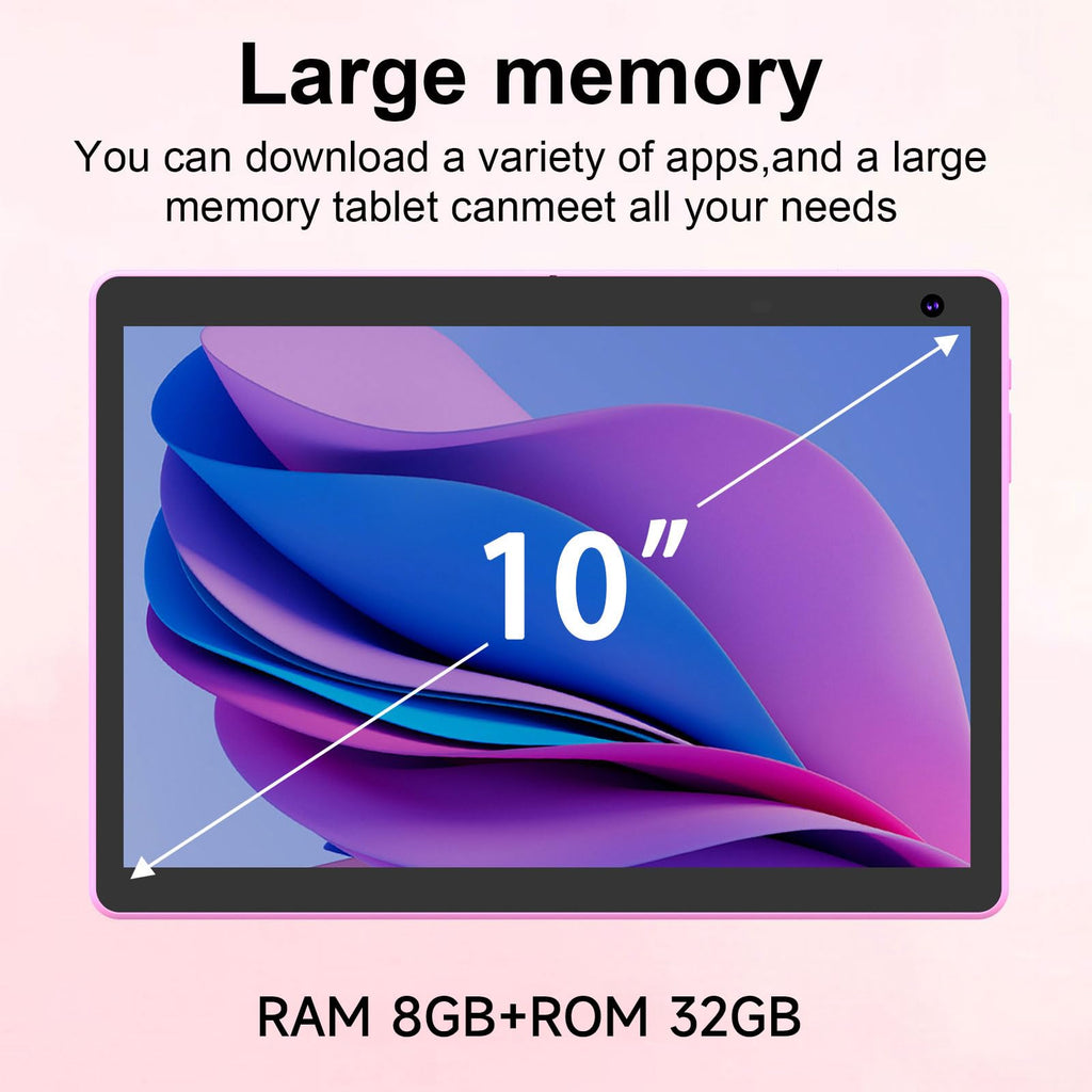 Android 15 Tablet 10 inch, 2 in 1 Tablet with Keyboard Case Mouse Stylus, 8GB RAM 32GB ROM, Quad Core, 1280x800 HD Screen, 6000mAh H1093