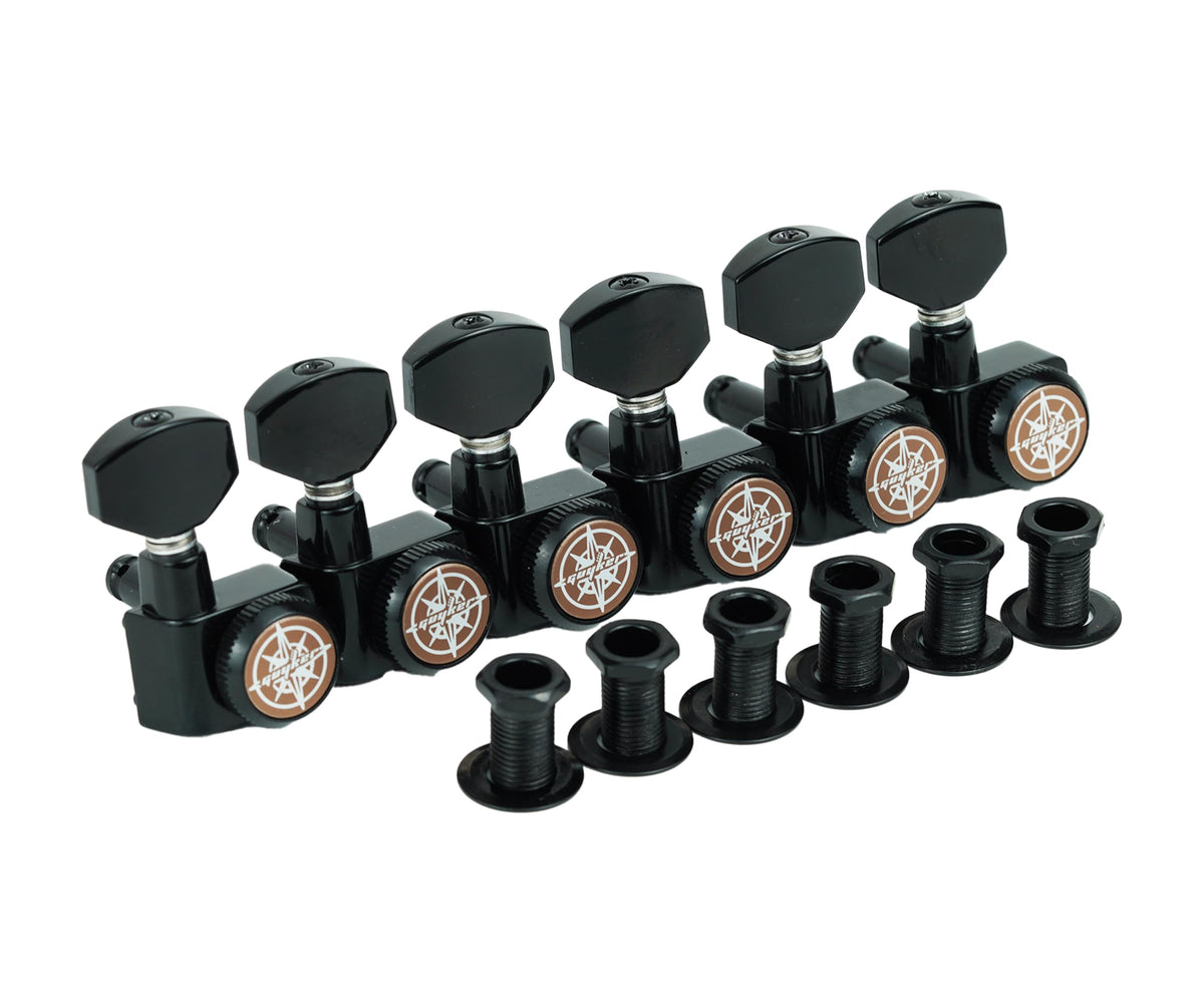 6 In-line Locking Guitar Tuners Black D583890