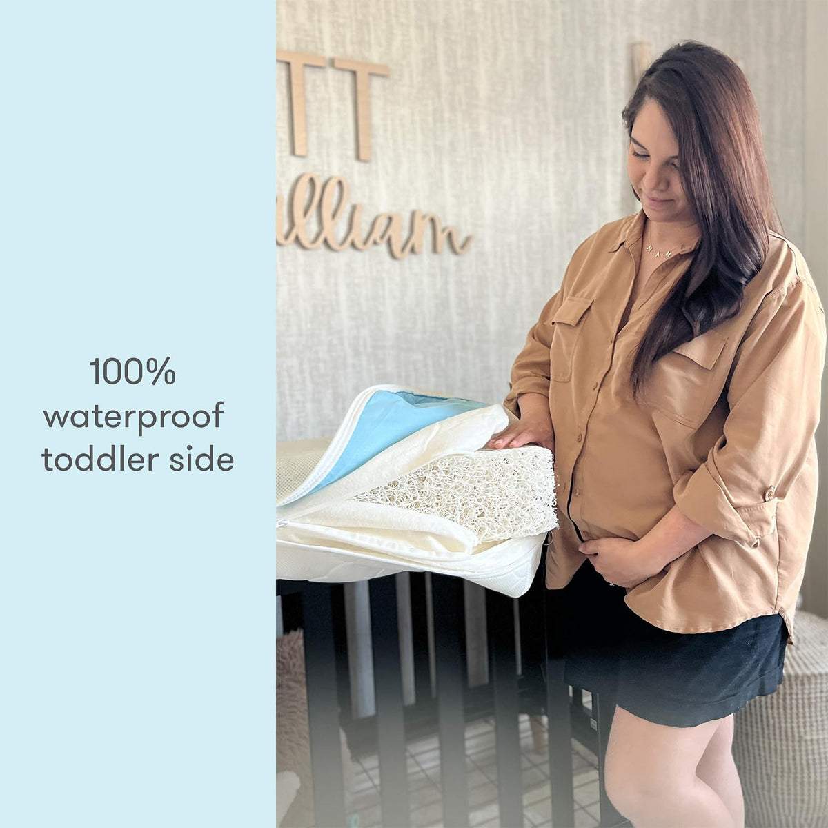White Waterproof Crib Mattress S532