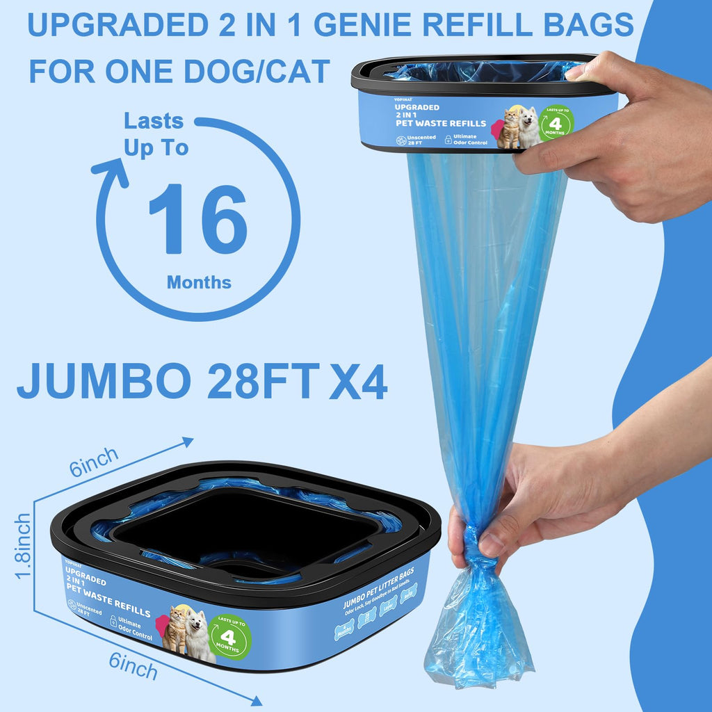Dog Cat Poop Litter Bags 4 Pack Refill Bags K992