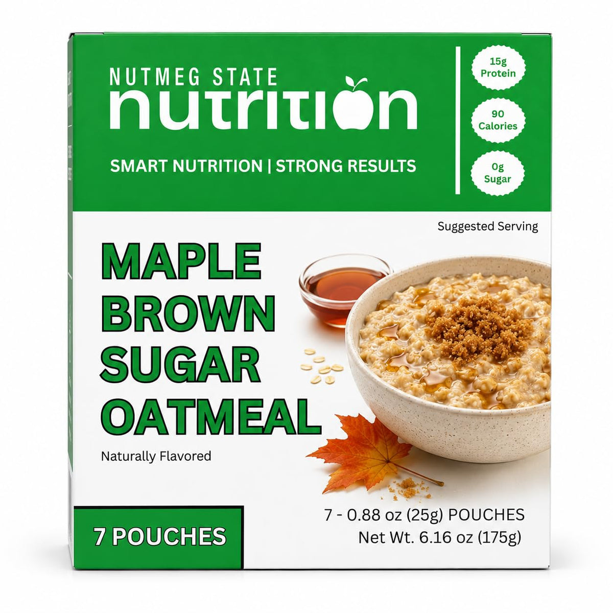 High Protein Instant Oatmeal Mix, 15g Protein, 7 Servings, Maple Brown Sugar V8629