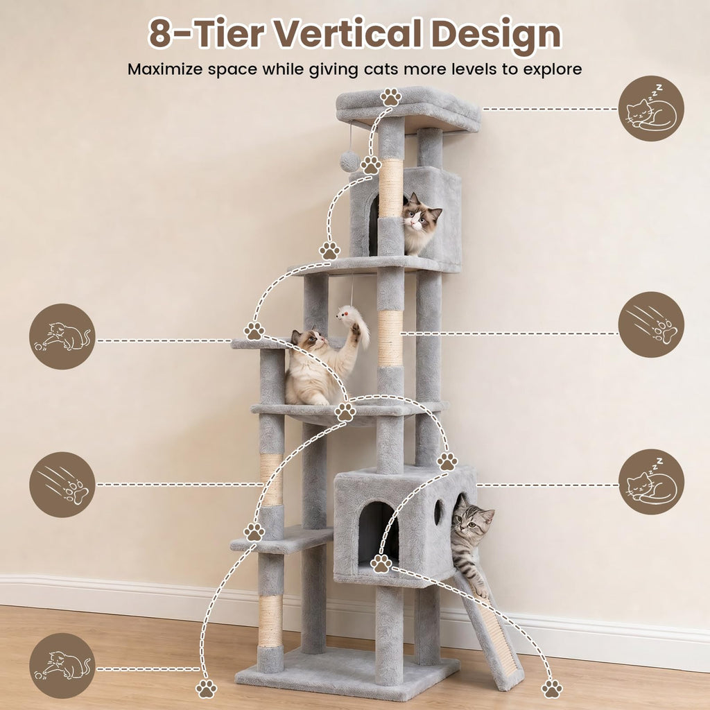 70 Inches Cat Tree with Ladder K238