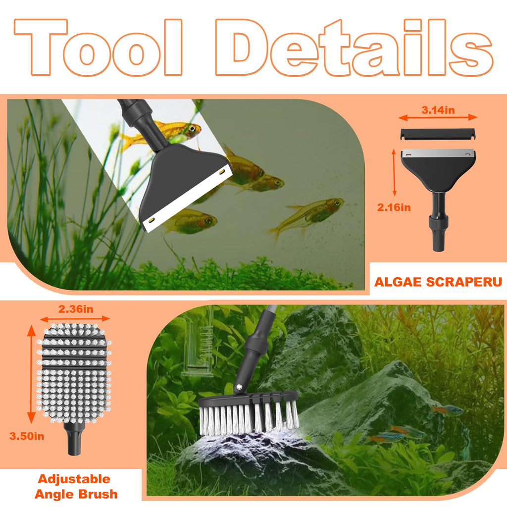 7-in-1 Aquarium Cleaning Tool with Telescopic Handle P648010