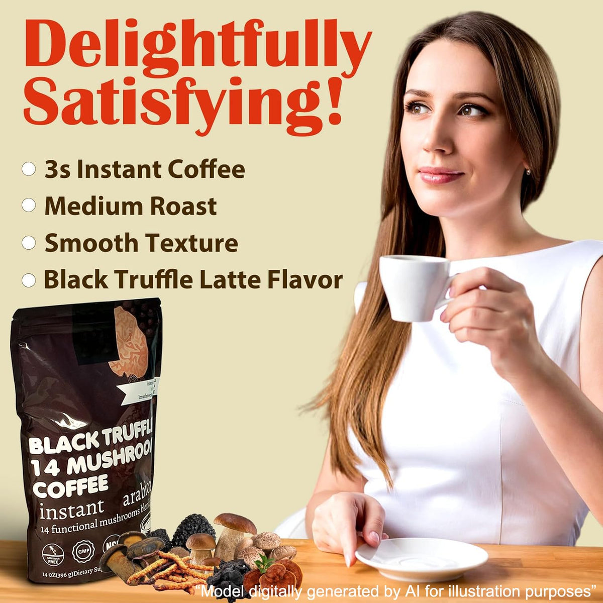 14 in 1 Mushroom Coffee Medium Roast Instant 396g X38100