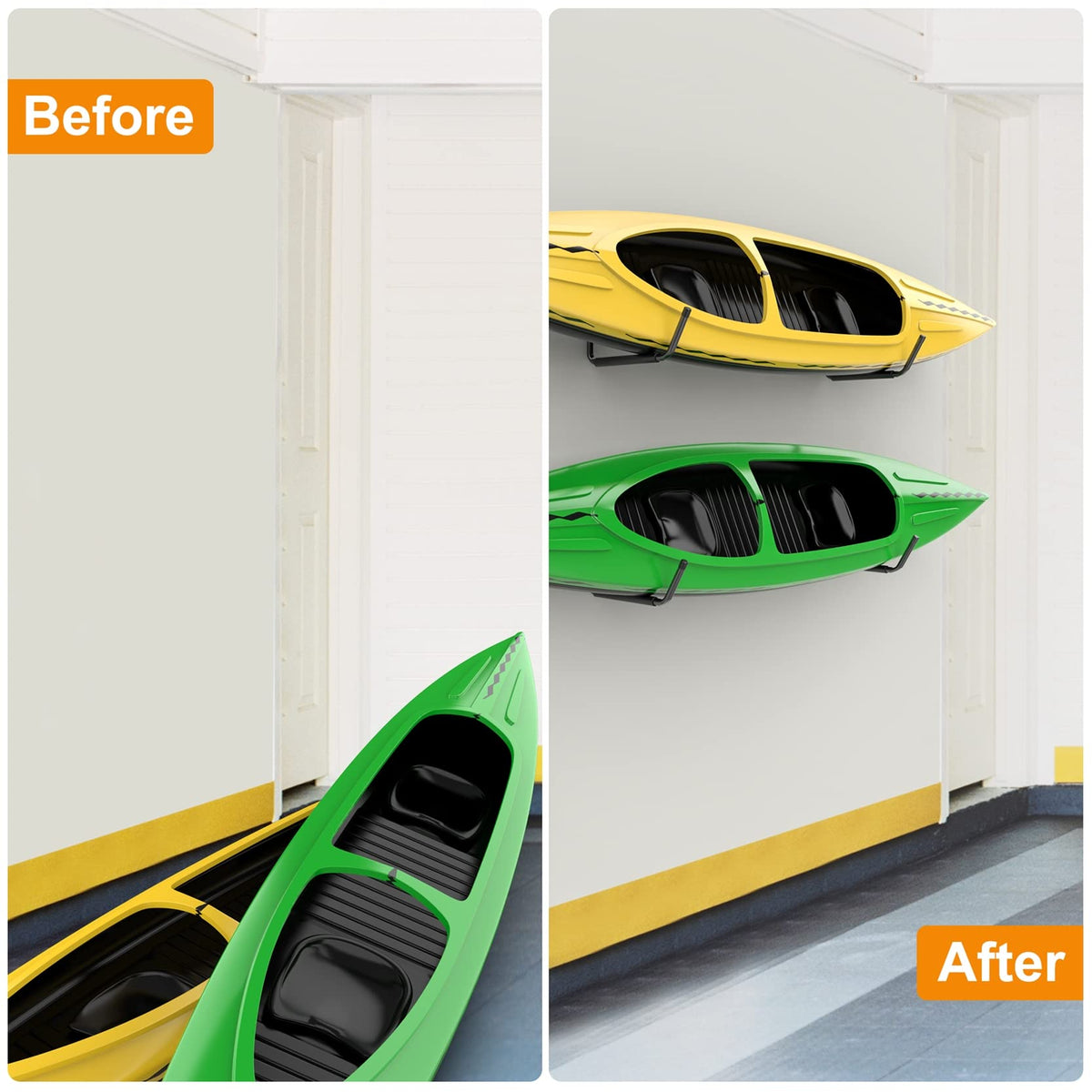 Wall Mount Kayak Storage Rack for 2 Kayaks Z410178