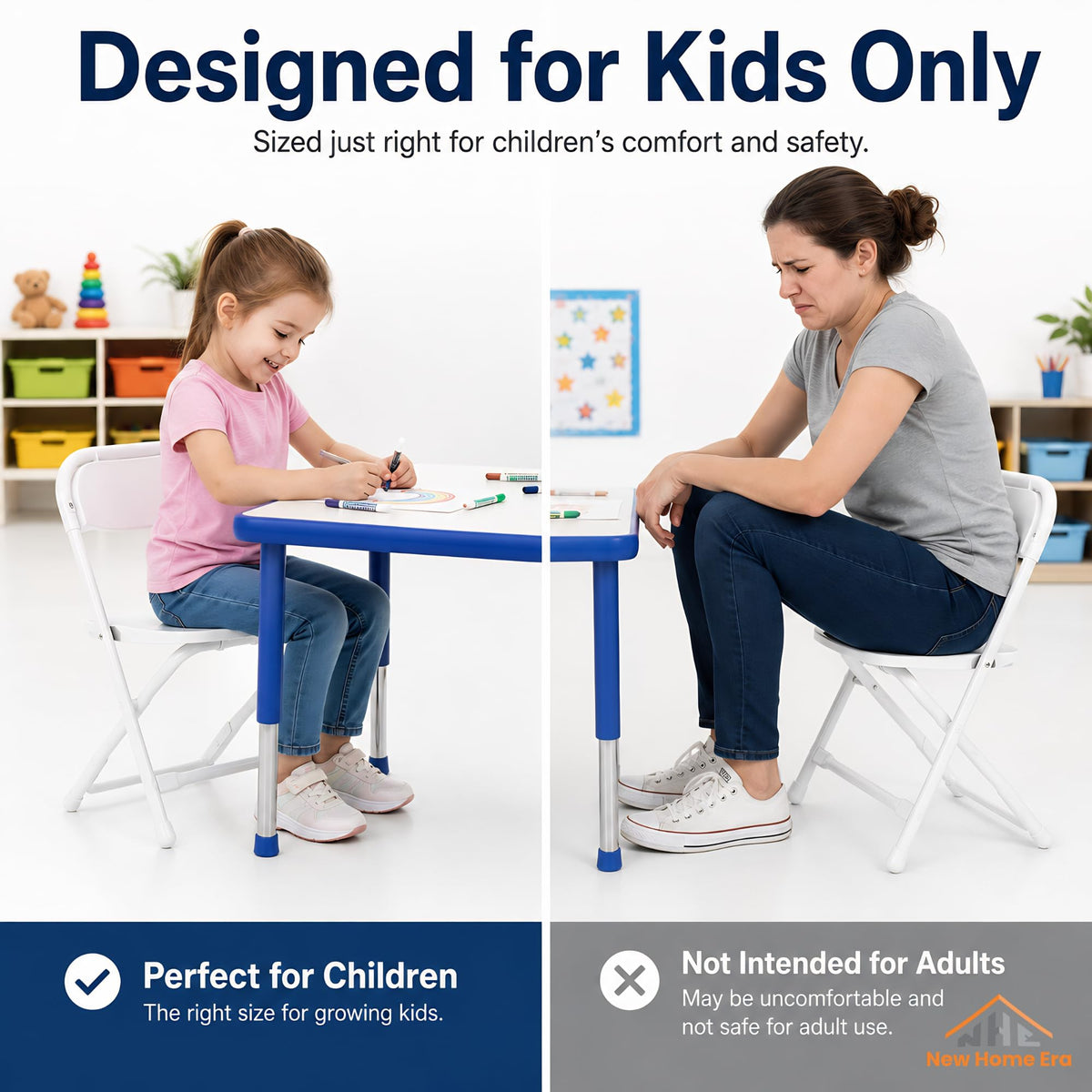 White Kids Plastic Folding Chair with Steel Frame R392
