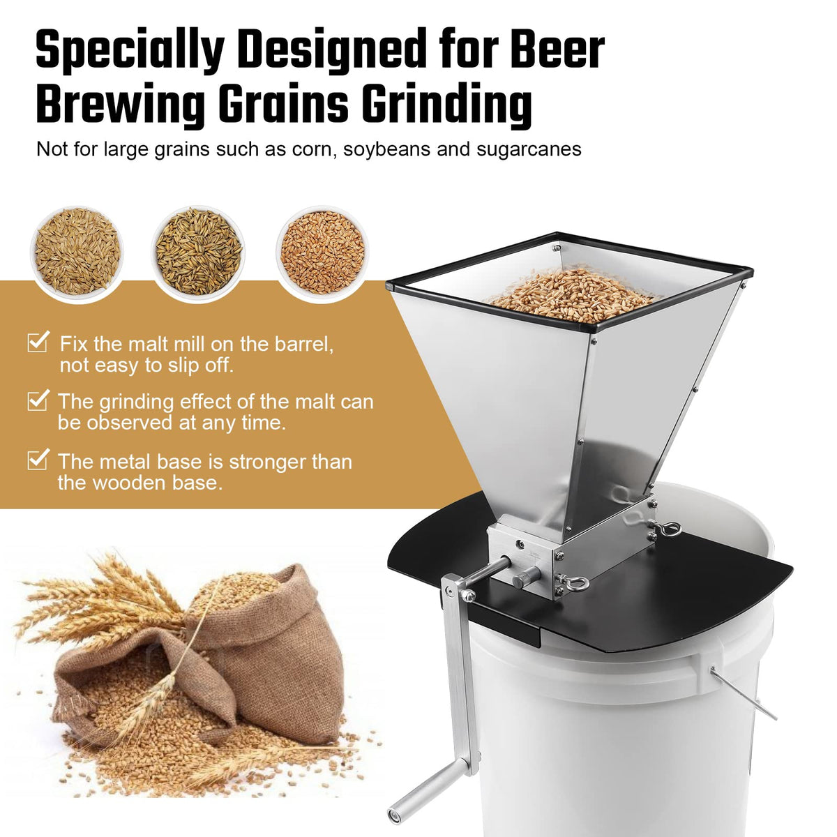Manual Grain Mill with Stainless Steel Roller G373566