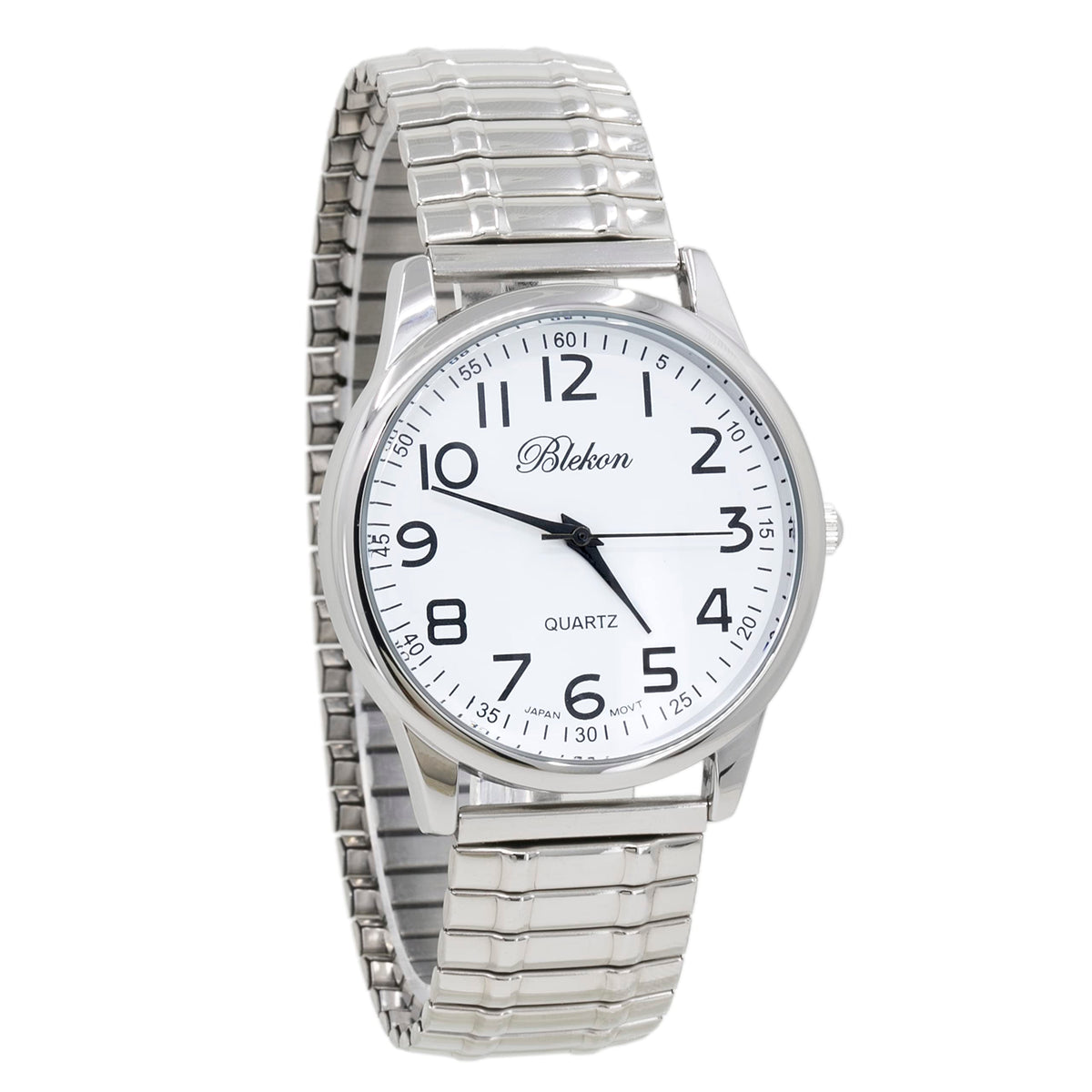 Large Face Easy to Read 40mm Japanese Quartz Stretch Band Watch I375