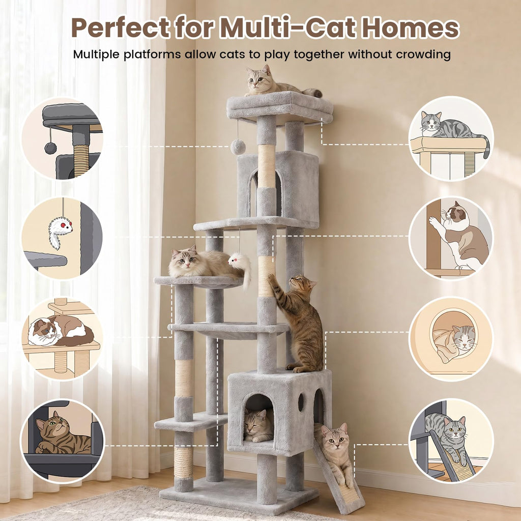 70 Inches Cat Tree with Ladder K238