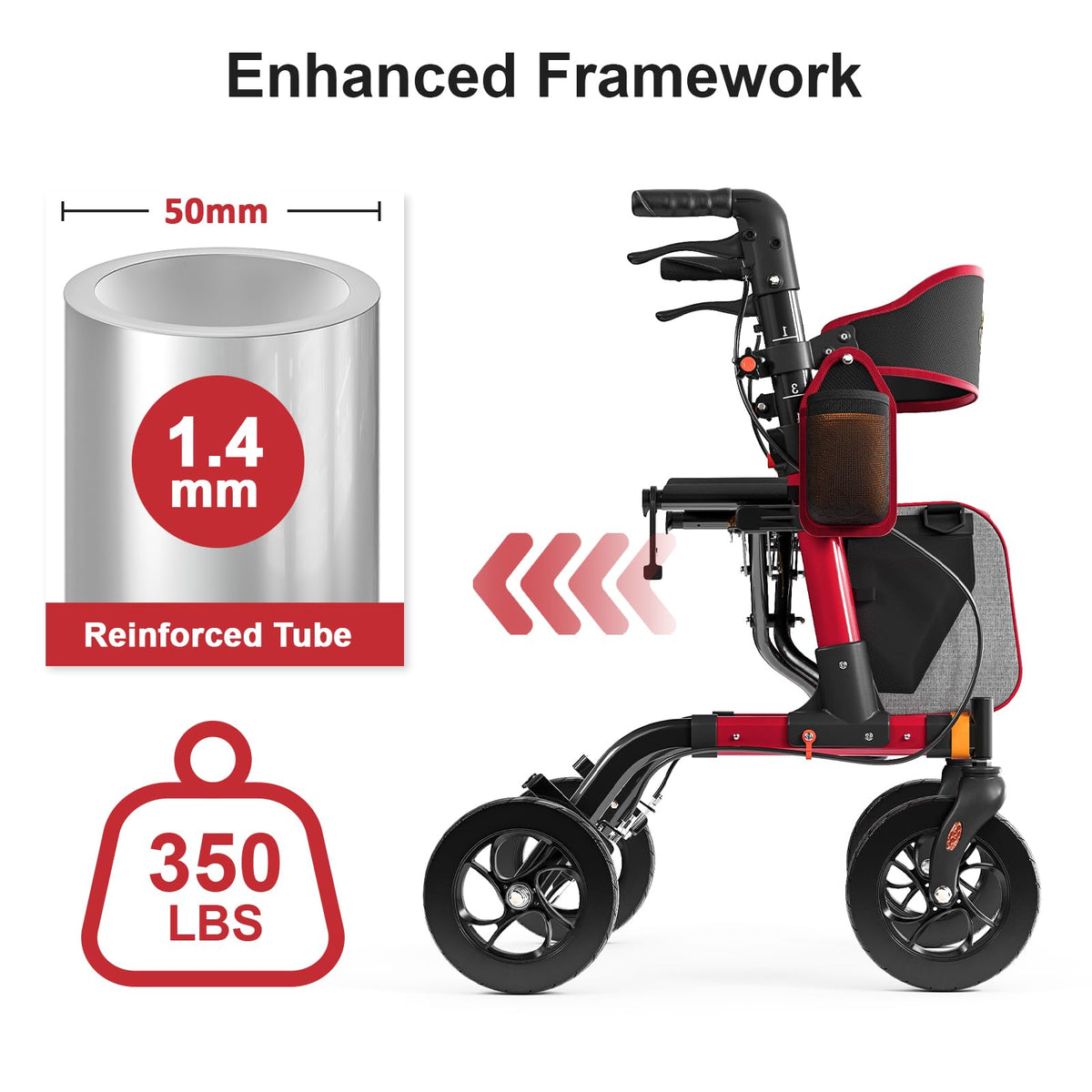 Red Walker with Seat 350lbs B81114