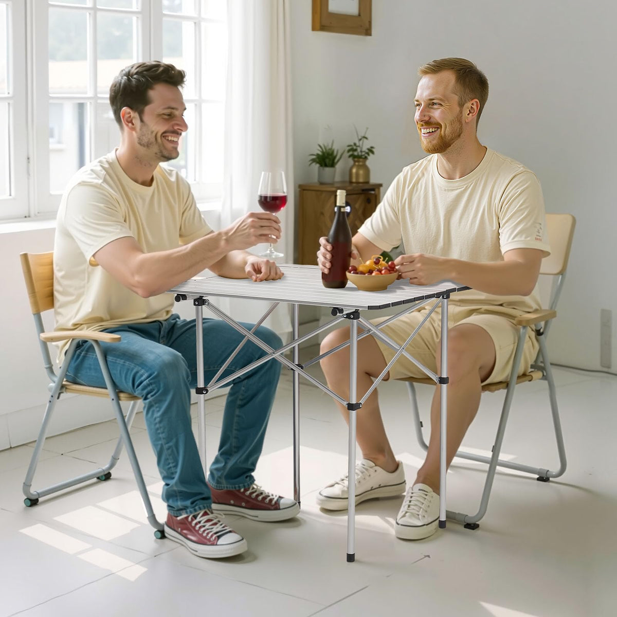 Folding Camping Table 28 inch Silver G391278