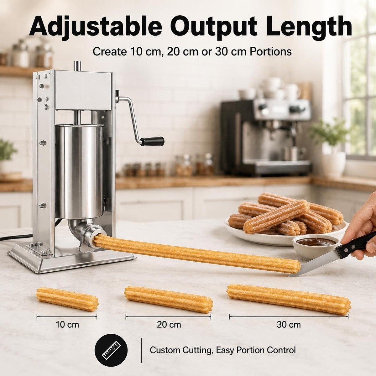 Manual Churro Maker & Sausage Filler, Stainless Steel C761