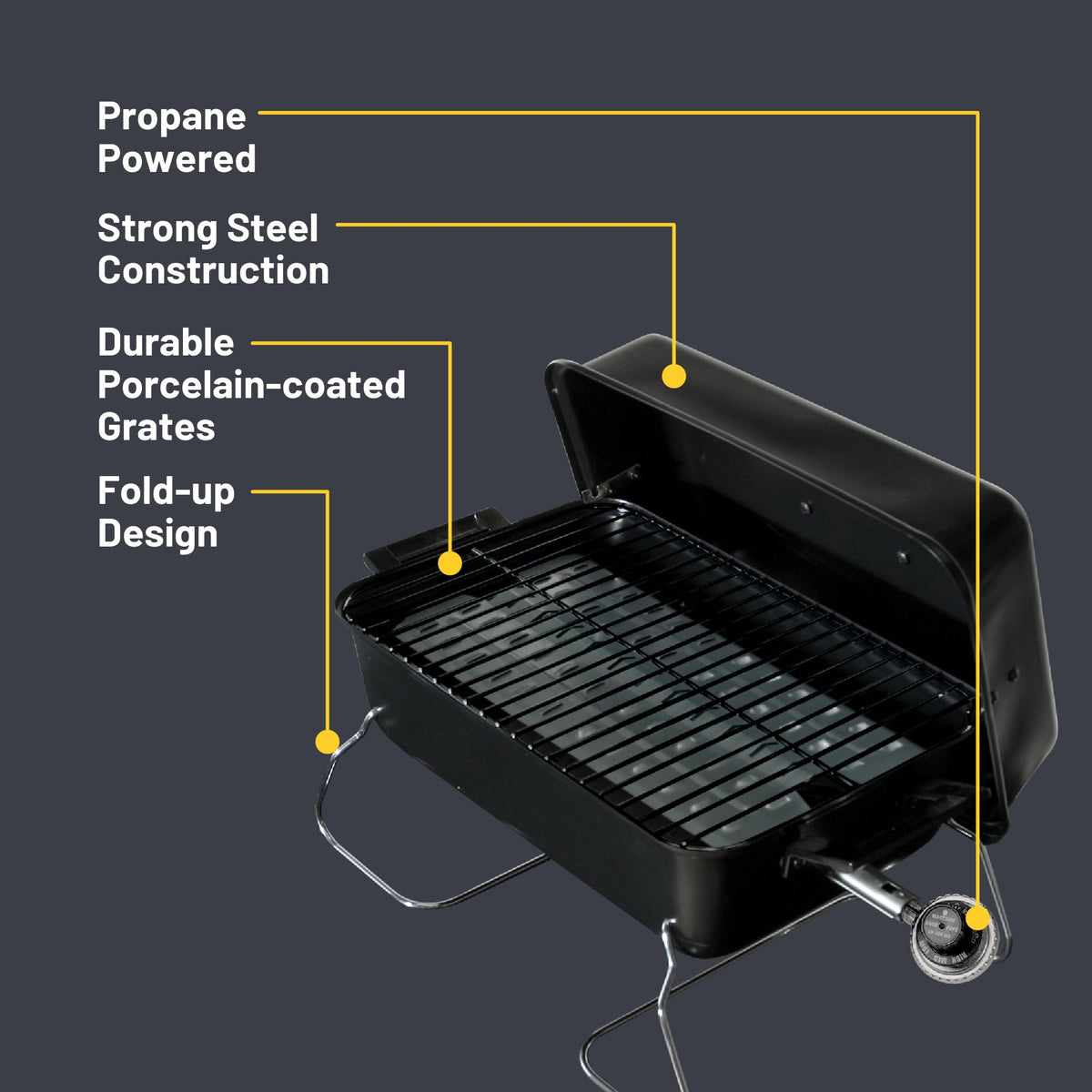 Portable 1-Burner Propane Gas Grill W103186
